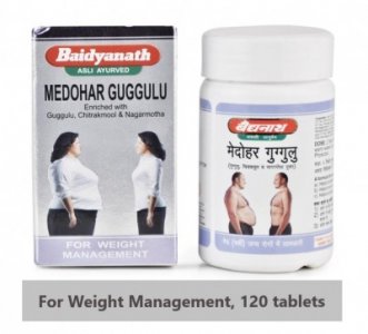 Baidyanath Medohar Guggulu (120 Tablets) | Enriched with Guggulu, Chitrakmool & Nagarmotha