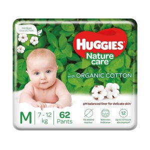 Huggies Nature Care Pants, Medium (M) Size Baby Diaper Pants