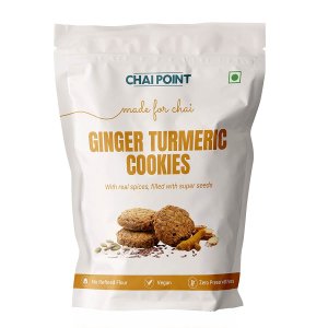 Chai Point Ginger Turmeric Cookies (210g) | Guilt Free Cookies | Made with Whole Wheat & Oats